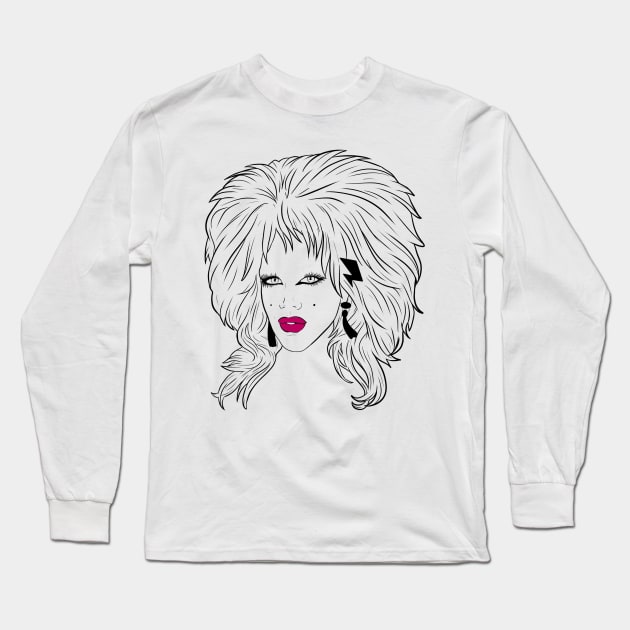 Lill the drag queen black lines Long Sleeve T-Shirt by RobskiArt